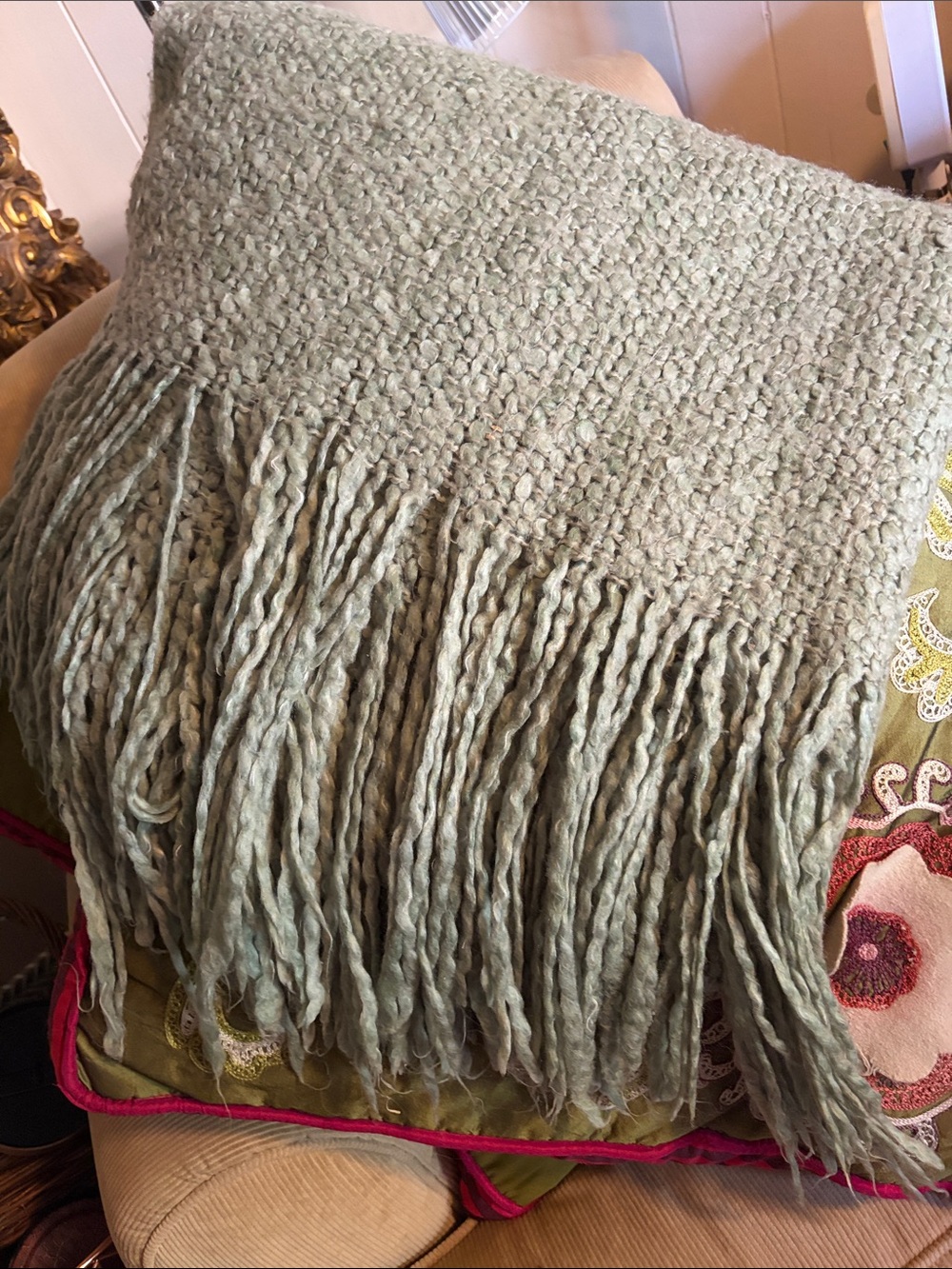 Knitted Throw Sage